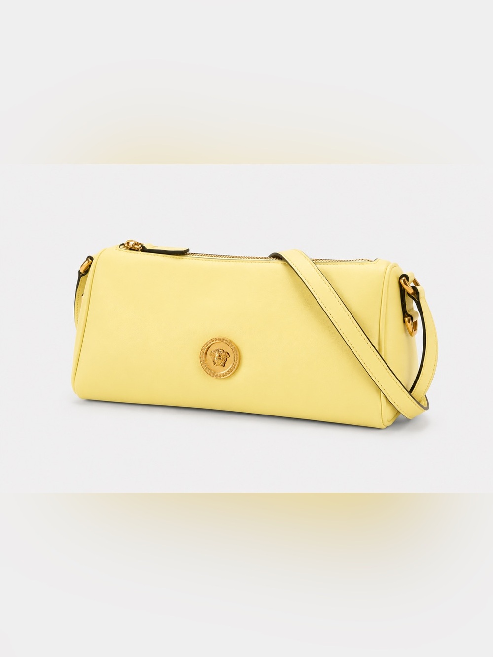 Versace Yellow Leather Medusa Crossbody Bag New